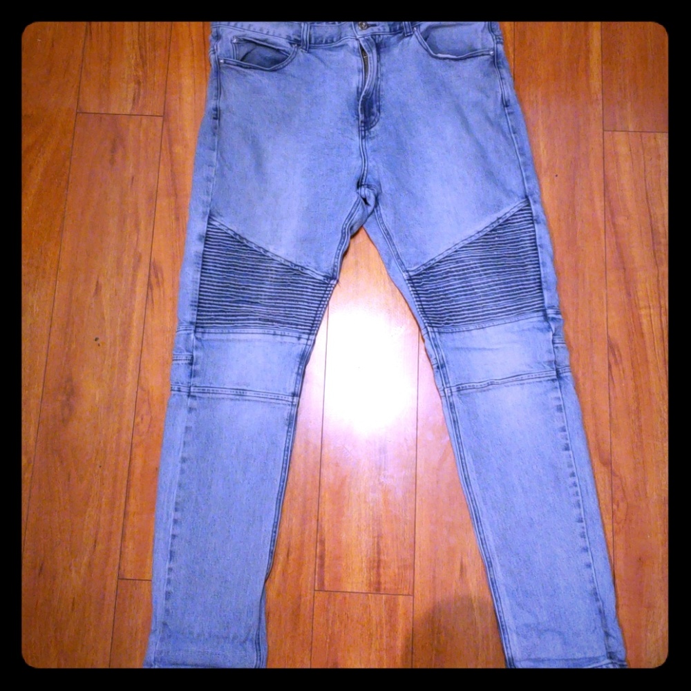 Mens Pac Sun Bull Head Stacked MotoSkinny sz 36x32